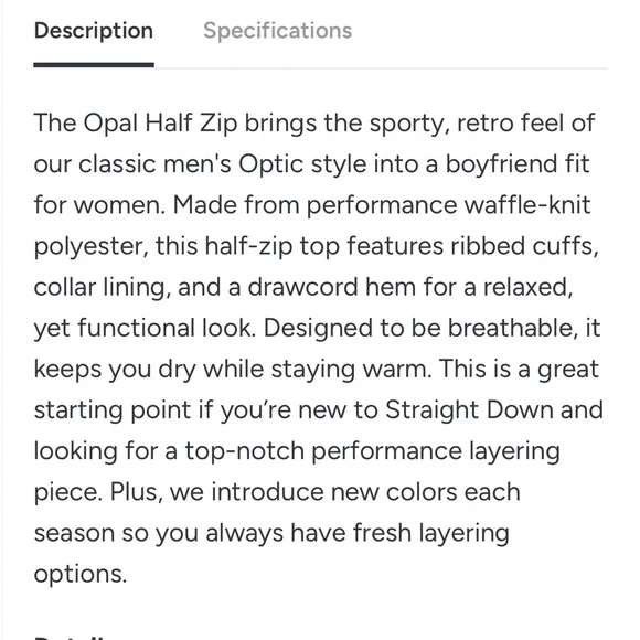 Straight Down Opal Half Zip - Picture 13 of 15